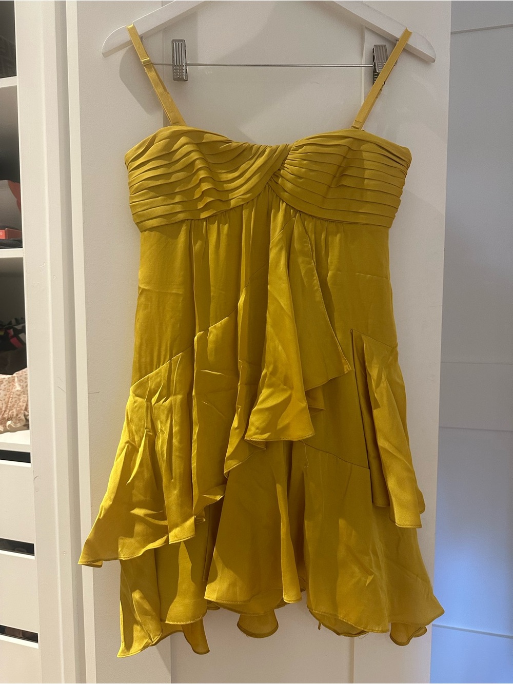 BCBGMaxAzria Mustard Yellow Mini Dress - Picture 1 of 5
